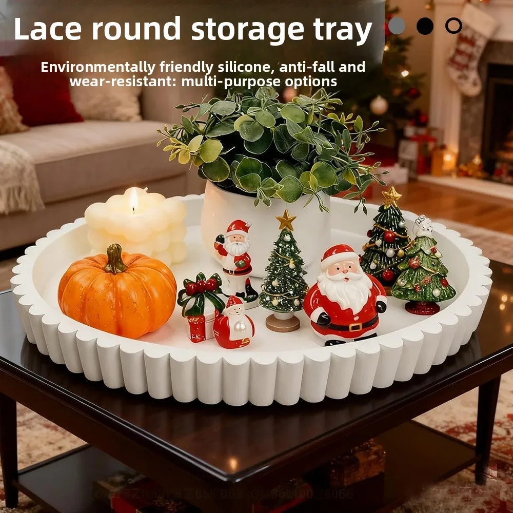 Round Marble Silicone Tray