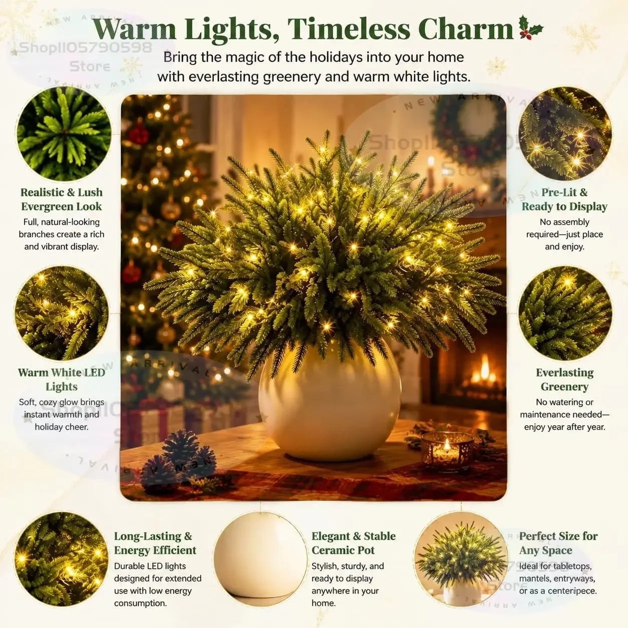 Twinkling Evergreen Pine Tree Lights